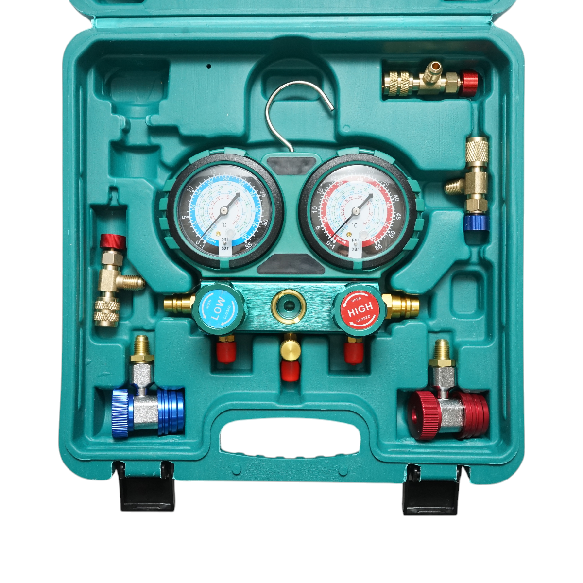 Kit di controllo e ricarica dell'impianto di climatizzazione per auto, freon R12, R22, R134a, R404, R502 - immagine 3
