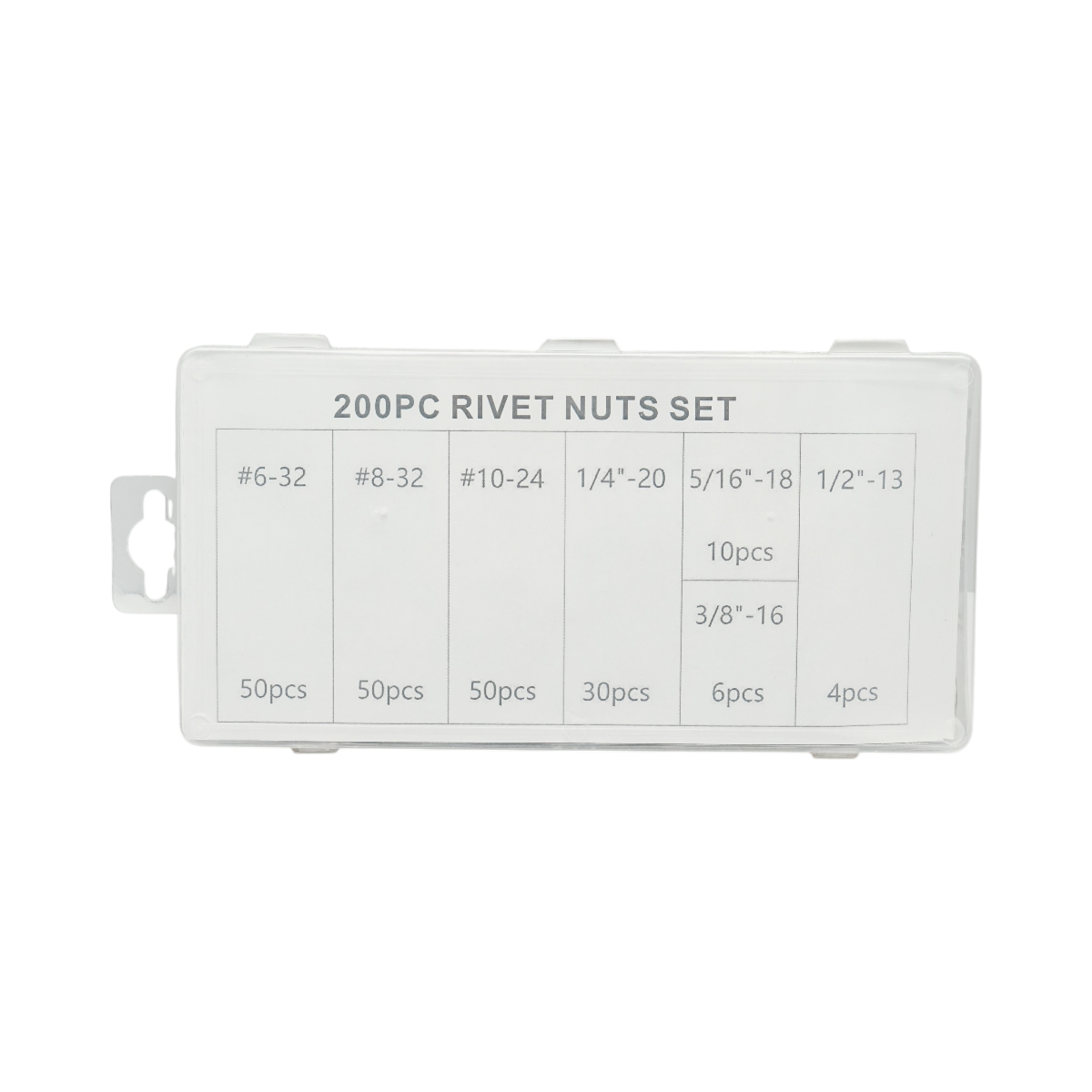 Kit di dadi per rivetti a collare da 200 pezzi - immagine 3