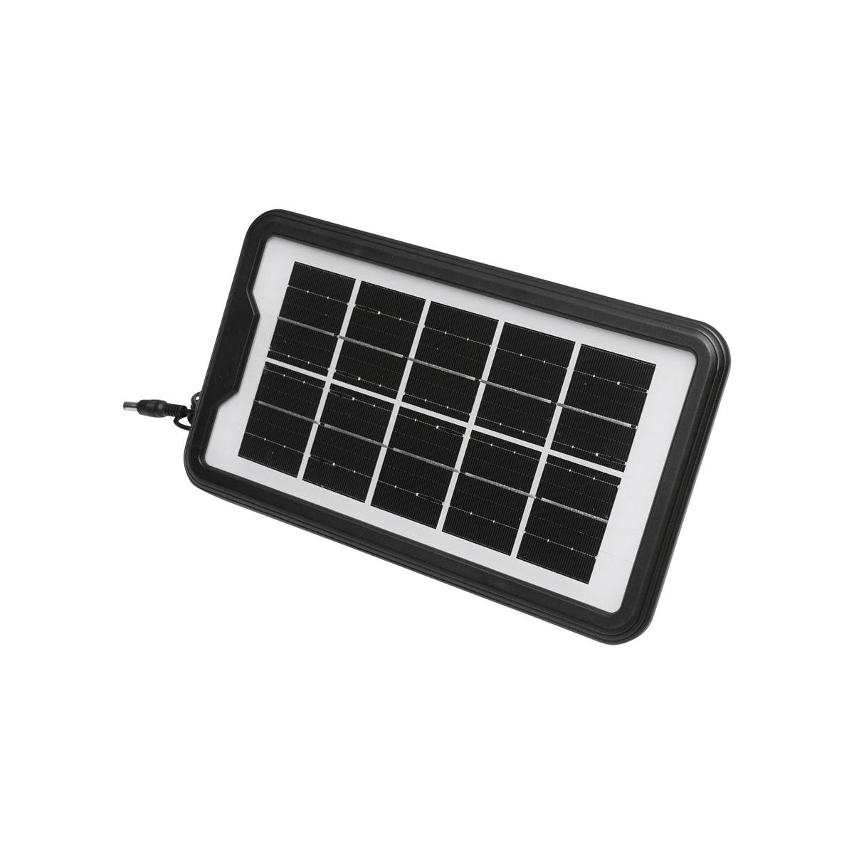 Kit di illuminazione LED portatile con 3 lampadine/proiettore, pannello solare e batteria da 3,7 V, 4500 Ah per la pesca in campeggio GD-8080 - immagine 4