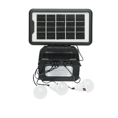 Kit di illuminazione LED portatile con 3 lampadine/proiettore, pannello solare e batteria da 3,7 V, 4500 Ah per la pesca in campeggio GD-8080