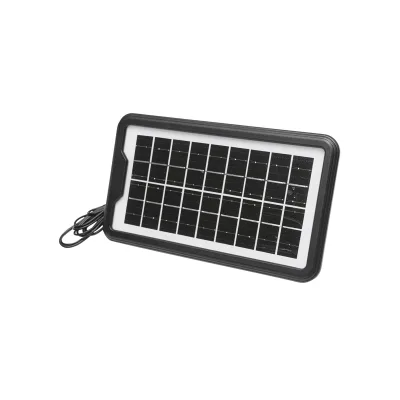 Kit di illuminazione LED portatile con 3 lampadine/proiettore, pannello solare e batteria da 6V, 4,5Ah per pesca da campeggio GD-8017 - immagine 4