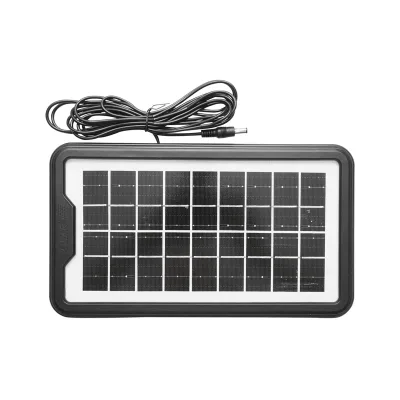 Kit di illuminazione LED portatile con 3 lampadine/proiettore, pannello solare e batteria da 6V, 4,5Ah per pesca da campeggio GD-8017 - immagine 3