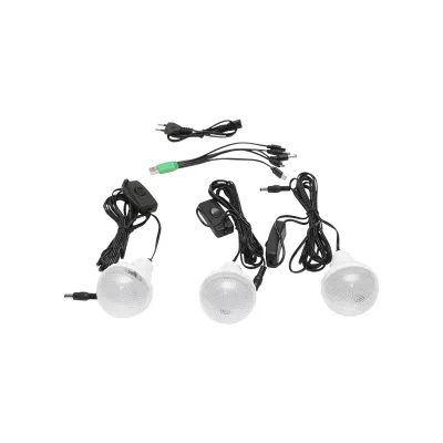 Kit di illuminazione LED portatile con 3 lampadine/proiettore, pannello solare e batteria da 6V, 4,5Ah per pesca da campeggio GD-8017 - immagine 2