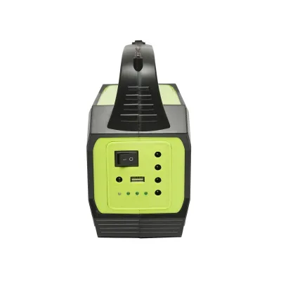 Kit di illuminazione LED portatile con 3 lampadine/proiettore, radio FM, MP3, pannello solare e batteria da 6 V, 4,5 Ah per la pesca in campeggio GD-8073 - immagine 2