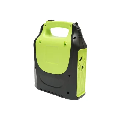 Kit di illuminazione LED portatile con 3 lampadine/proiettore, radio FM, pannello solare e batteria da 6 V, 4,5 Ah per la pesca in campeggio GD-8071 - immagine 4