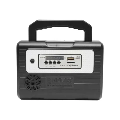 Kit di illuminazione LED portatile con 3 lampadine/proiettore, radio FM, telecomando a pannello solare e batteria da 6 V, 2 Ah per la pesca in campeggio GD-8028 - immagine 3