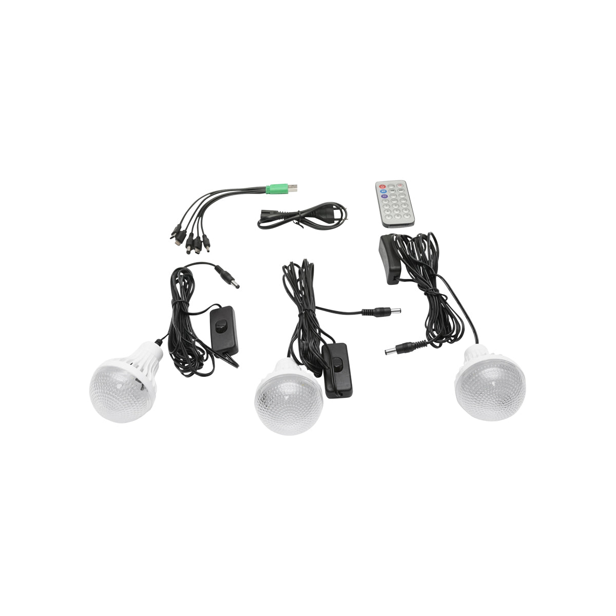 Kit di illuminazione LED portatile con 3 lampadine/proiettore, radio FM, telecomando a pannello solare e batteria da 6 V, 2 Ah per la pesca in campeggio GD-8028 - immagine 6