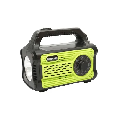 Kit di illuminazione LED portatile con 4 lampadine/proiettore, pannello solare, radio FM e batteria da 10000 mAh per la pesca in campeggio GD-8076 - immagine 4