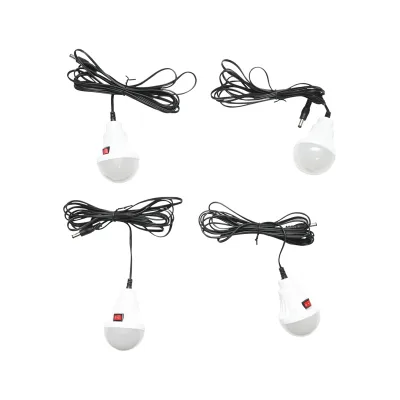 Kit di illuminazione LED portatile con 4 lampadine/proiettore, pannello solare, radio FM e batteria da 10000 mAh per la pesca in campeggio GD-8076 - immagine 2