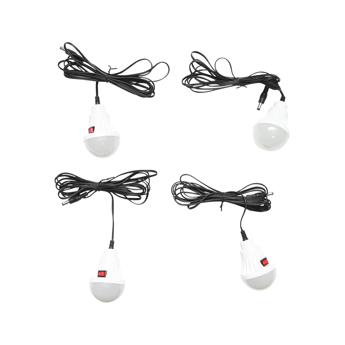 Kit di illuminazione LED portatile con 4 lampadine/proiettore, pannello solare, radio FM e batteria da 10000 mAh per la pesca in campeggio GD-8076 - immagine 2