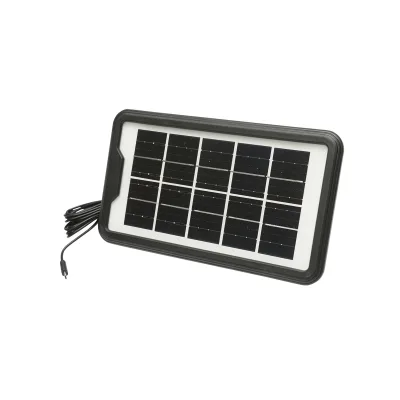 Kit di illuminazione LED portatile con 4 lampadine/proiettore, radio FM, pannello solare e batteria da 3,7 V, 10000 mAH per la pesca in campeggio GD-8072 - immagine 6