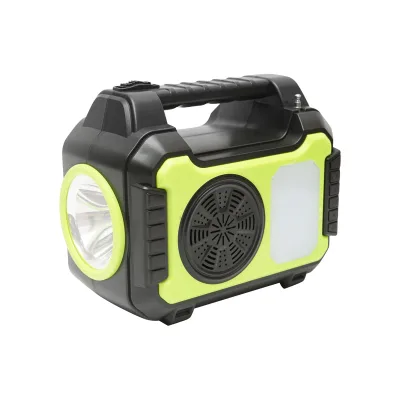 Kit di illuminazione LED portatile con 4 lampadine/proiettore, radio FM, pannello solare e batteria da 3,7 V, 10000 mAH per la pesca in campeggio GD-8072 - immagine 3