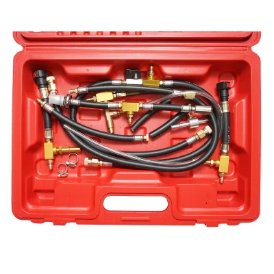 Kit di prova della pressione del sistema di iniezione del carburante con 2 manometri, adattatori universali Breckner Germany - immagine 5