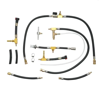 Kit di prova della pressione del sistema di iniezione del carburante con 2 manometri, adattatori universali Breckner Germany - immagine 6