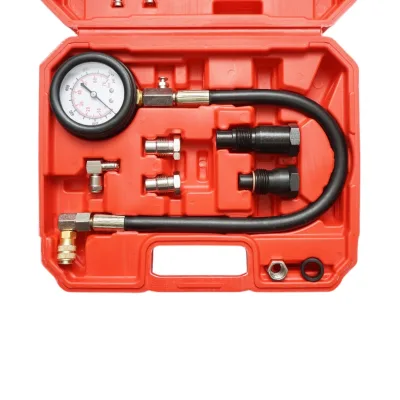 Kit di prova di compressione per motori diesel con manometro meccanico 0-70 bar 19 pezzi - immagine 4