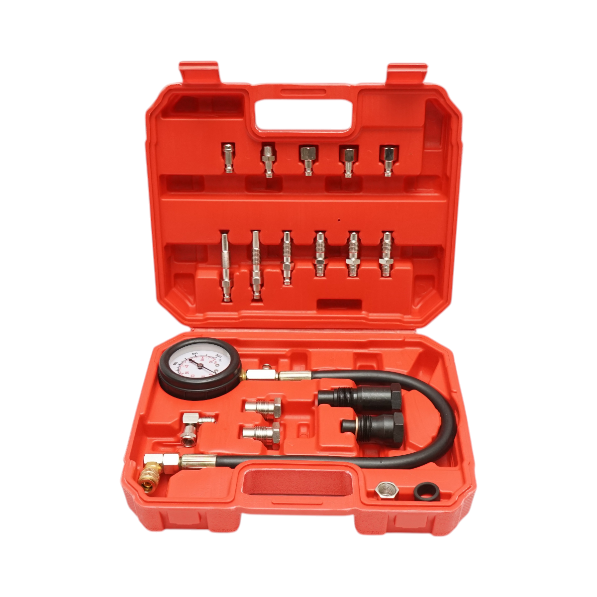 Kit di prova di compressione per motori diesel con manometro meccanico 0-70 bar 19 pezzi