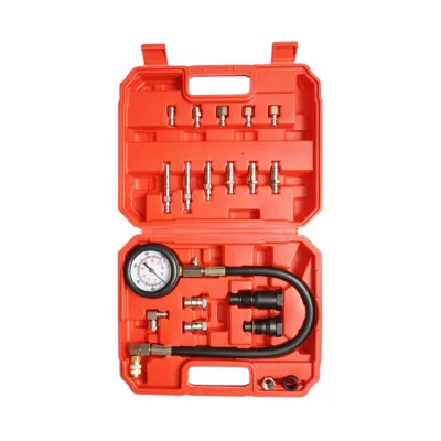 Kit di prova di compressione per motori diesel con manometro meccanico 0-70 bar 19 pezzi - immagine 2