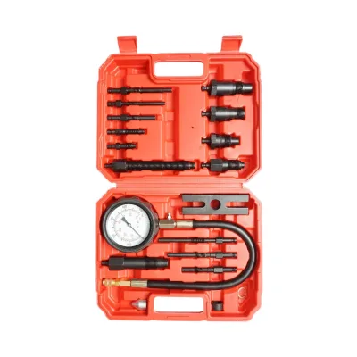 Kit di prova di compressione per motori diesel con manometro meccanico 0-70 bar 19 pezzi