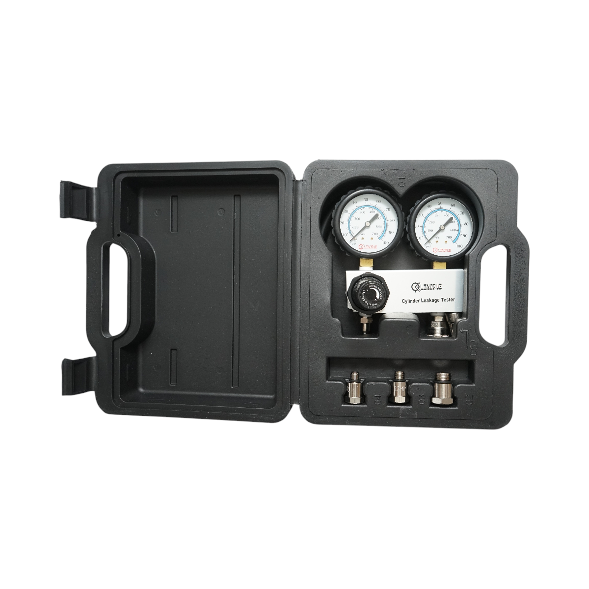Kit di prova per la tenuta della compressione del cilindro del motore a benzina, 3 adattatori da 10, 12, 18 mm, tubo da 600 mm Breckner Germany - immagine 3