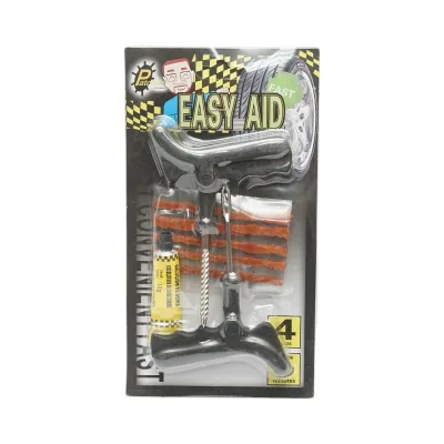 Kit di riparazione per pneumatici tubeless con vulcanizzazione a freddo, completo di cordoncini e adesivo - immagine 2