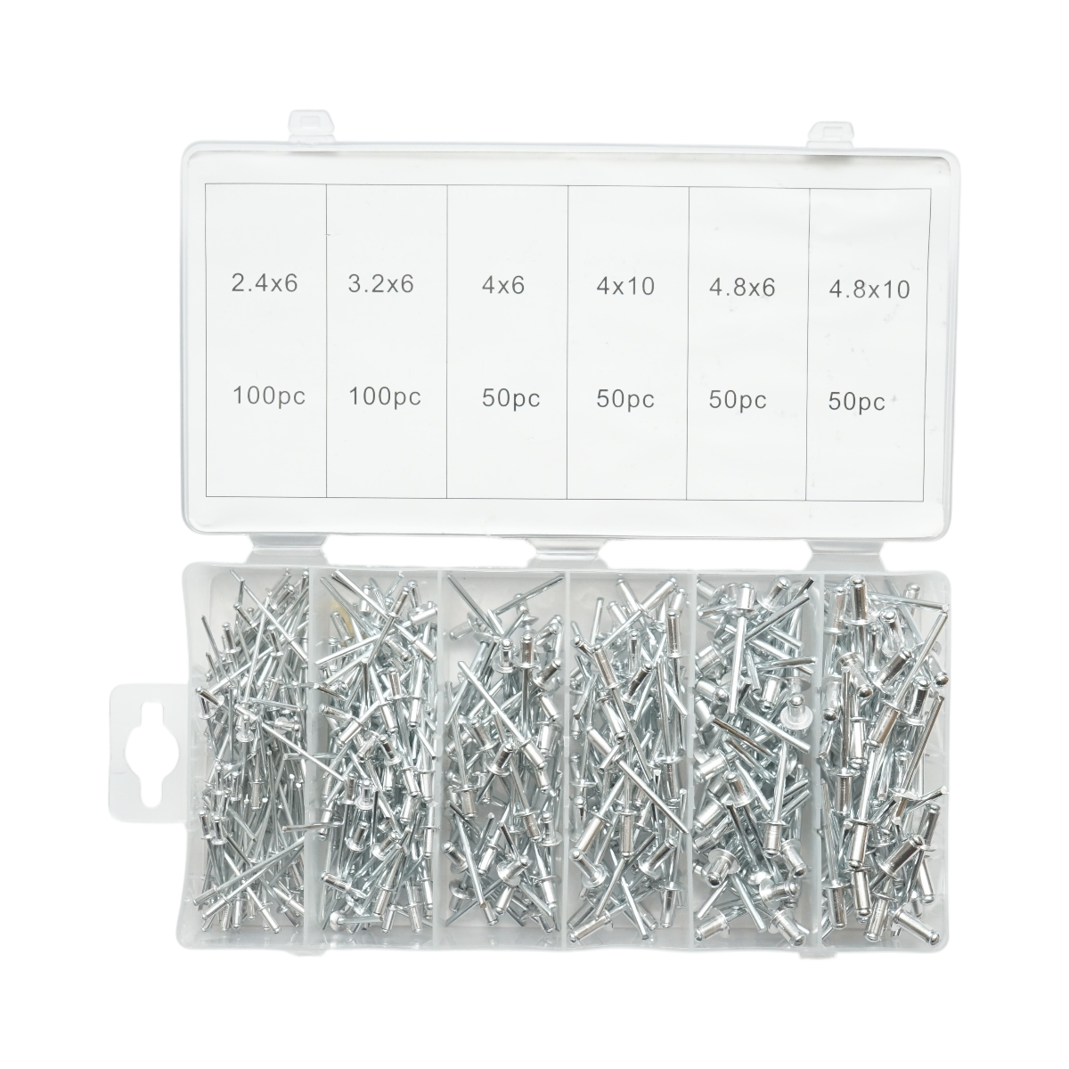 Kit di rivetti pop in alluminio 2,4-4,8 mm 400 pezzi
