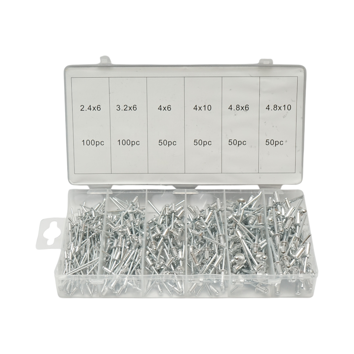 Kit di rivetti pop in alluminio 2,4-4,8 mm 400 pezzi - immagine 2