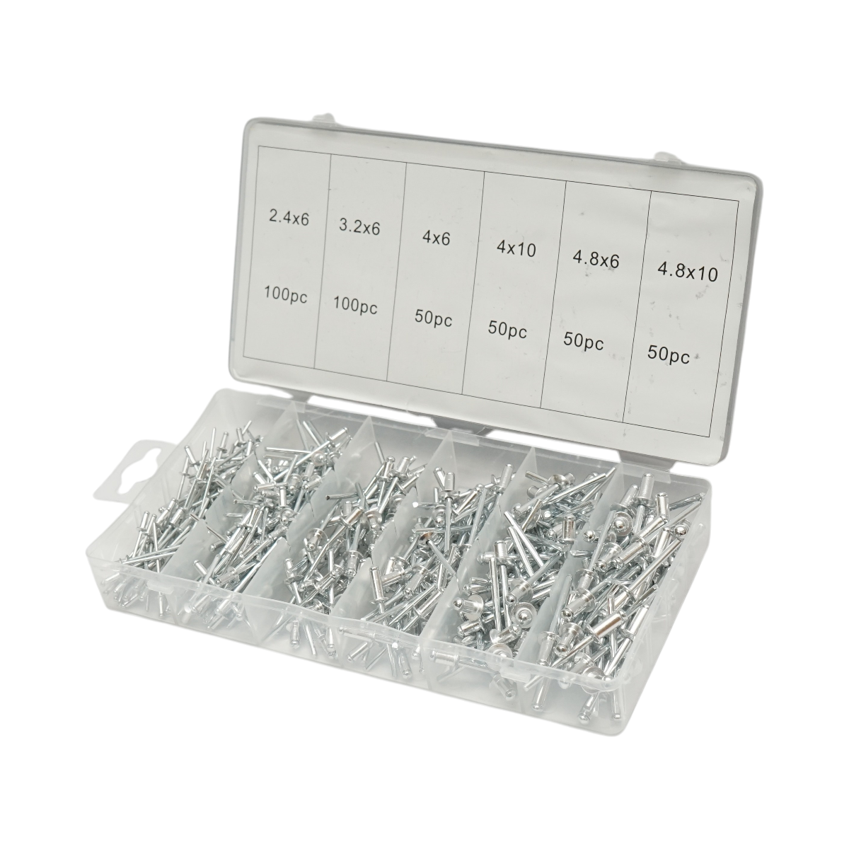 Kit di rivetti pop in alluminio 2,4-4,8 mm 400 pezzi - immagine 4