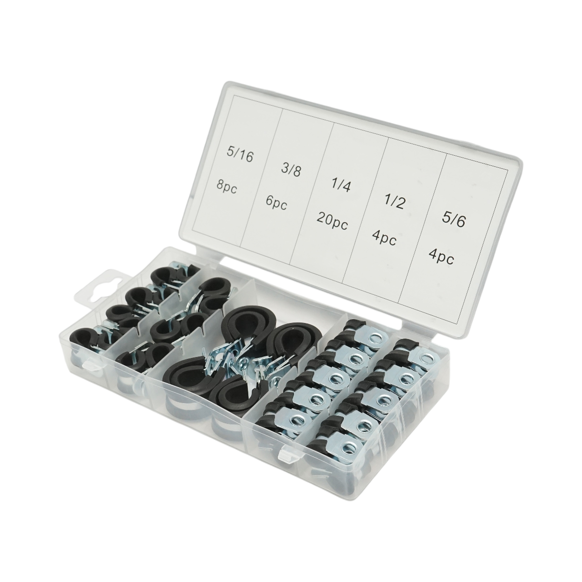 Kit fascette metalliche con guarnizione in gomma 42 pezzi - immagine 4