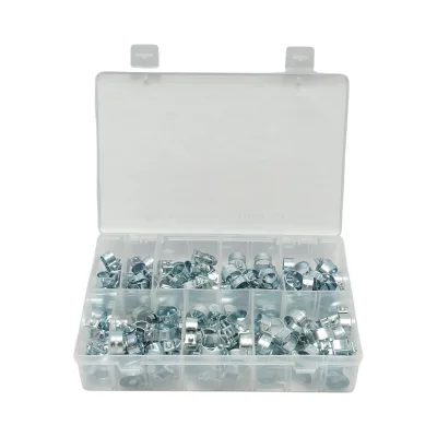 Kit fascette stringitubo in metallo con vite per tubi da 8-18 mm 135 pezzi