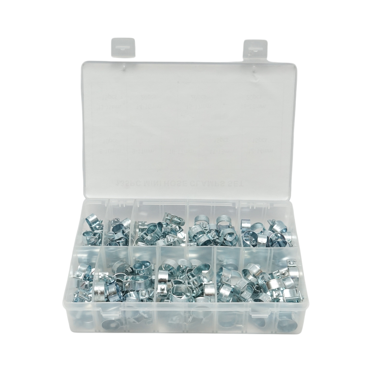 Kit fascette stringitubo in metallo con vite per tubi da 8-18 mm 135 pezzi