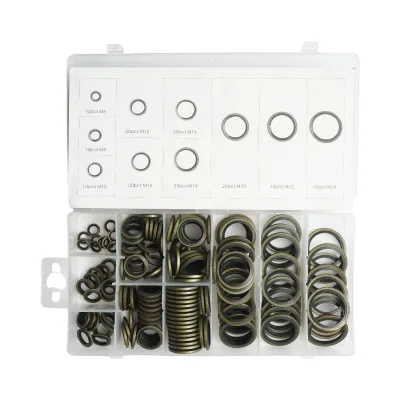 Kit guarnizioni metalliche con gomma M6-M24 150 pezzi - immagine 2