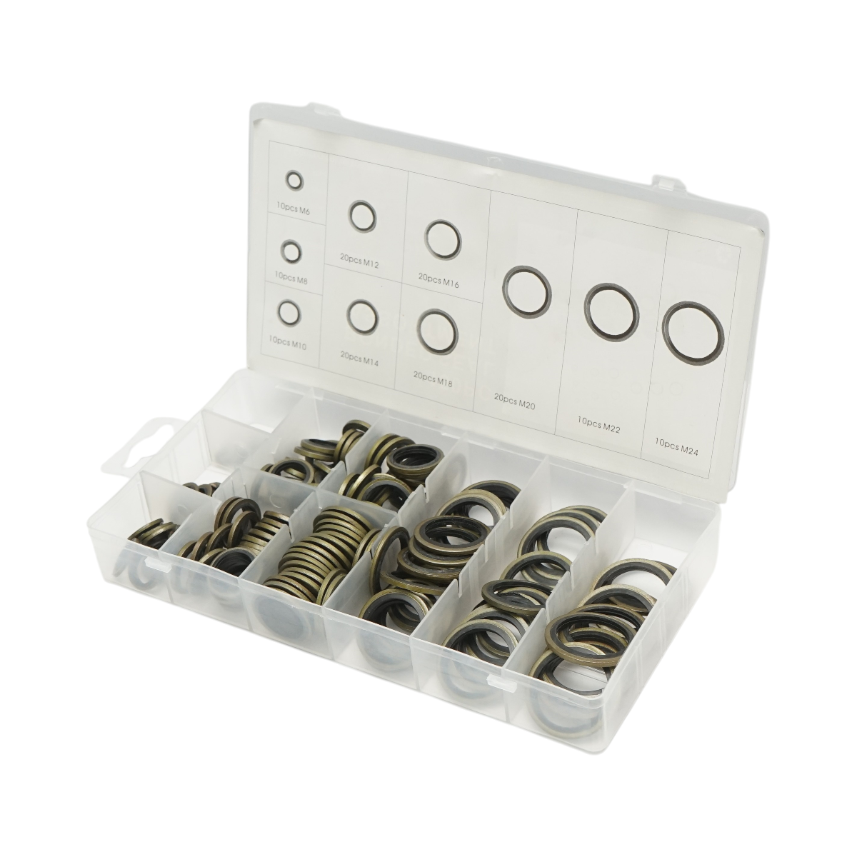 Kit guarnizioni metalliche con gomma M6-M24 150 pezzi - immagine 4
