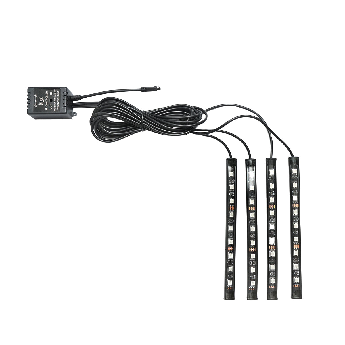Kit illuminazione ambientale interno auto LED RGB 12V/6A con telecomando - immagine 2