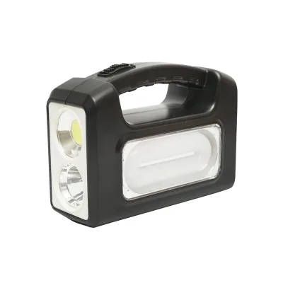 Kit illuminazione LED portatile con 3 lampadine/proiettore, pannello solare e batteria 6V, 4,5 Ah per pesca in campeggio GD-7COB - immagine 4