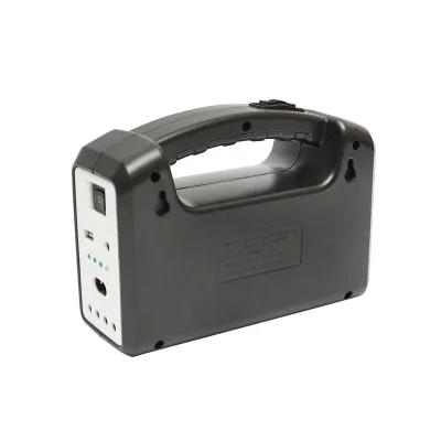Kit illuminazione LED portatile con 3 lampadine/proiettore, pannello solare e batteria 6V, 4,5 Ah per pesca in campeggio GD-7COB - immagine 2