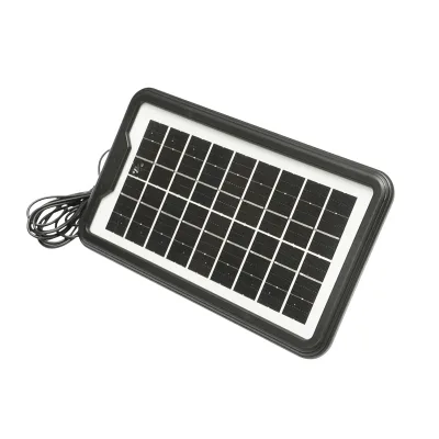 Kit illuminazione LED portatile con 3 lampadine/proiettore, pannello solare e batteria 6V, 4,5 Ah per pesca in campeggio GD-7COB - immagine 6