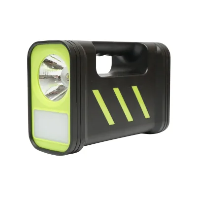 Kit illuminazione LED portatile con 3 lampadine/proiettore, pannello solare e batteria da 6V, 4,5Ah per pesca in campeggio GD-12 - immagine 4
