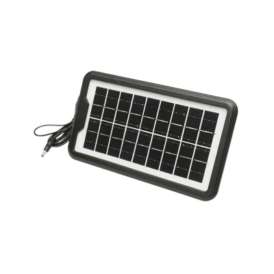 Kit illuminazione LED portatile con 3 lampadine/proiettore, pannello solare e batteria da 6V, 4,5Ah per pesca in campeggio GD-12 - immagine 6