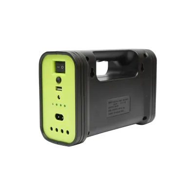 Kit illuminazione LED portatile con 3 lampadine/proiettore, pannello solare e batteria da 6V, 4,5Ah per pesca in campeggio GD-12 - immagine 2