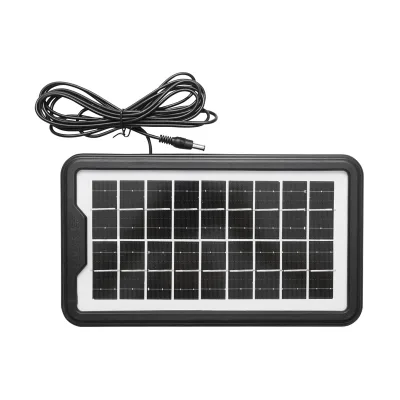 Kit illuminazione LED portatile con 3 lampadine/proiettore, pannello solare e batteria da 6V, 4,5Ah per pesca in campeggio GD-17 - immagine 6