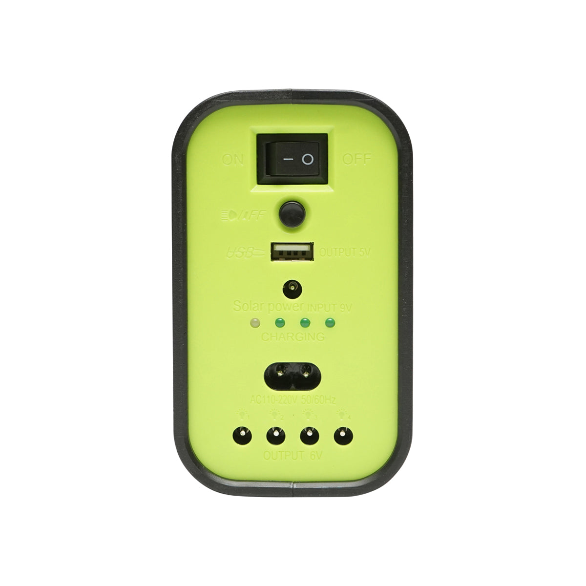 Kit illuminazione LED portatile con 3 lampadine/proiettore, pannello solare e batteria da 6V, 4,5Ah per pesca in campeggio GD-17 - immagine 4