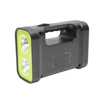 Kit illuminazione LED portatile con 3 lampadine/proiettore, pannello solare e batteria da 6V, 4,5Ah per pesca in campeggio GD-17 - immagine 2
