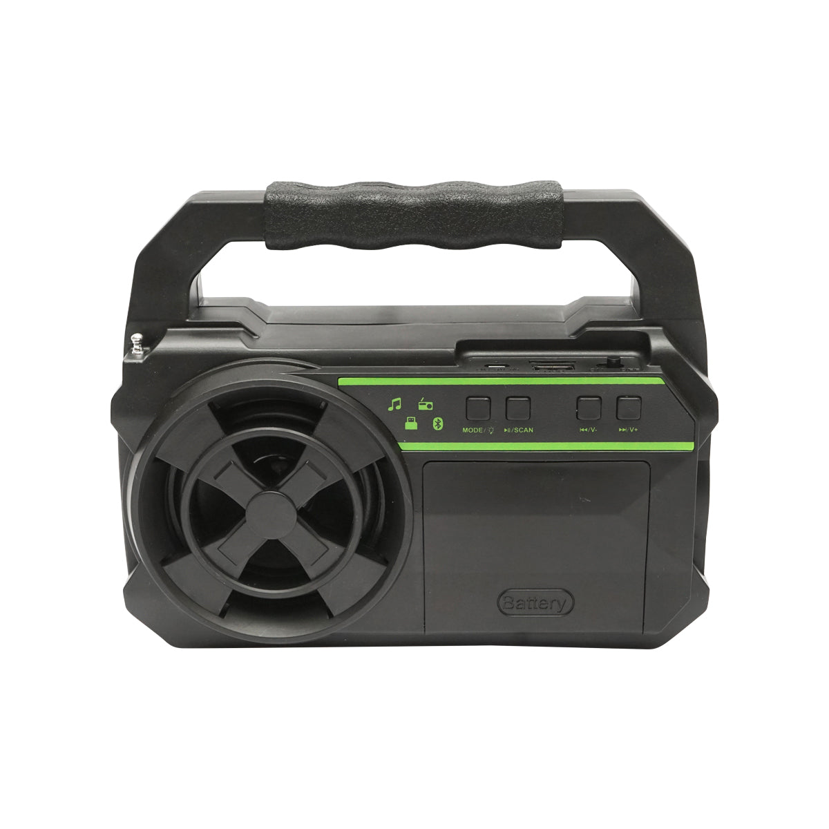 Kit illuminazione LED portatile con 3 lampadine/proiettore, pannello solare radio FM e batteria da 4500 mAh per pesca in campeggio GD-8081FM - immagine 2