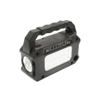 Kit illuminazione LED portatile con 3 lampadine/proiettore, pannello solare radio FM e batteria da 4500 mAh per pesca in campeggio GD-8081FM - immagine 4