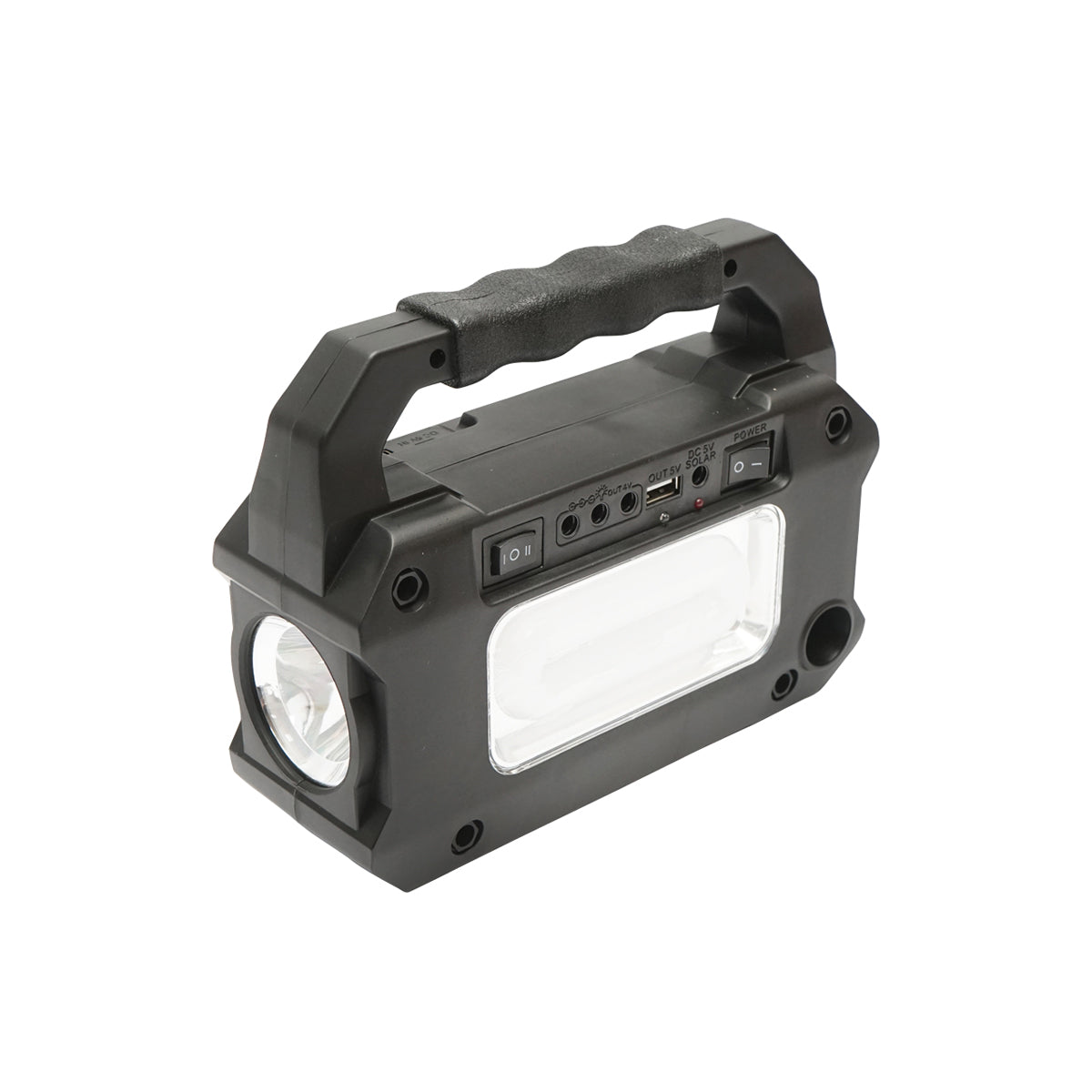 Kit illuminazione LED portatile con 3 lampadine/proiettore, pannello solare radio FM e batteria da 4500 mAh per pesca in campeggio GD-8081FM - immagine 4