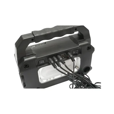 Kit illuminazione LED portatile con 3 lampadine/proiettore, pannello solare radio FM e batteria da 4500 mAh per pesca in campeggio GD-8081FM - immagine 5