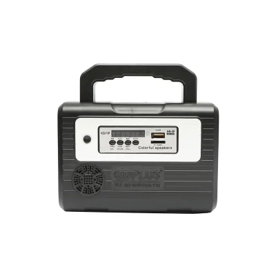 Kit illuminazione LED portatile con 3 lampadine/proiettore, pannello solare, radio FM, MP3 e batteria da 4500 mAh per pesca da campeggio GD-8028COB - immagine 4