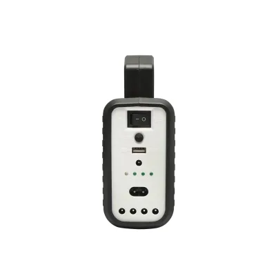 Kit illuminazione LED portatile con 3 lampadine/proiettore, pannello solare, radio FM, MP3 e batteria da 4500 mAh per pesca da campeggio GD-8028COB - immagine 5