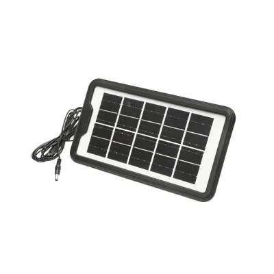 Kit illuminazione LED portatile con 3 lampadine/proiettore, radio FM, MP3, pannello solare e batteria da 3,7 V, 4500 mAh per la pesca in campeggio GD-P30FM - immagine 6