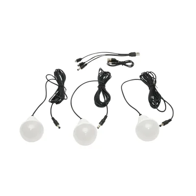 Kit illuminazione LED portatile con 3 lampadine/proiettore, radio FM, MP3, pannello solare e batteria da 3,7 V, 4500 mAh per la pesca in campeggio GD-P30FM - immagine 5